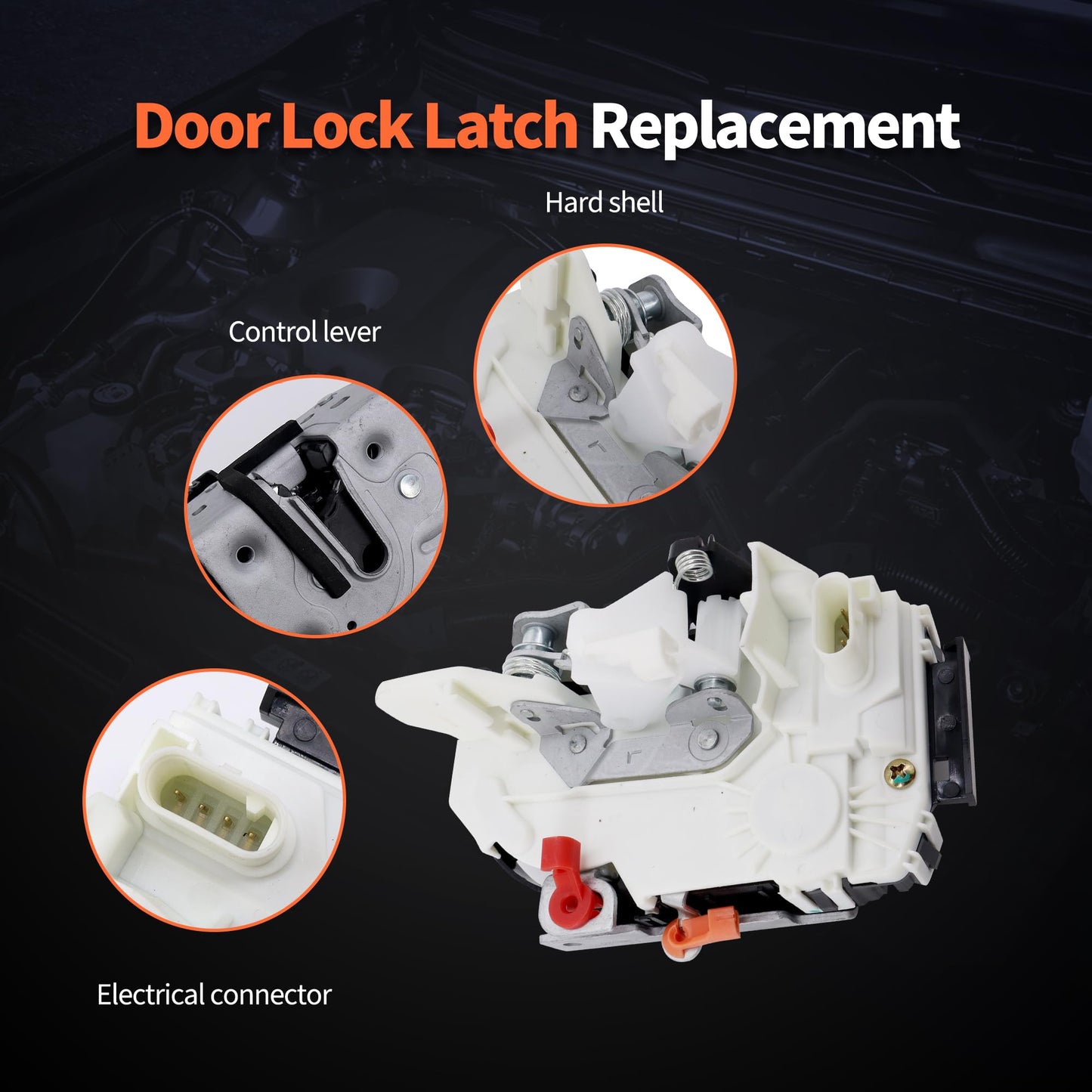 HiSport 931-080 Door Lock Latch Actuator Front Left Driver Side - Compatible with Chrysler Town & Country Dodge Caliber Grand Caravan Ram 1500 Ram 2500 Ram 3500 Jeep Compass Patriot 2008-2024