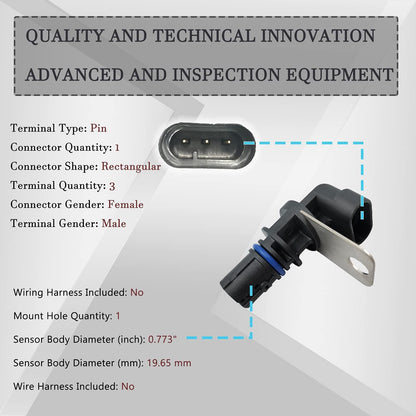 HiSport 56041479AC Crankshaft Position Sensor Compatible with Dodge Dakota Durango Nitro Ram 1500 Pickup, Jeep Commander Grand Cherokee Liberty, Mitsubishi Raider, Ram 1500 Dakota Replace 56041479AD