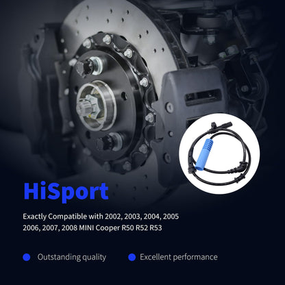 HiSport Front ABS Wheel Speed Sensor - Compatible with Mini Cooper 2002-2008, 34526756384 5S11087 SU12540 0844073 ALS2383 SS20123