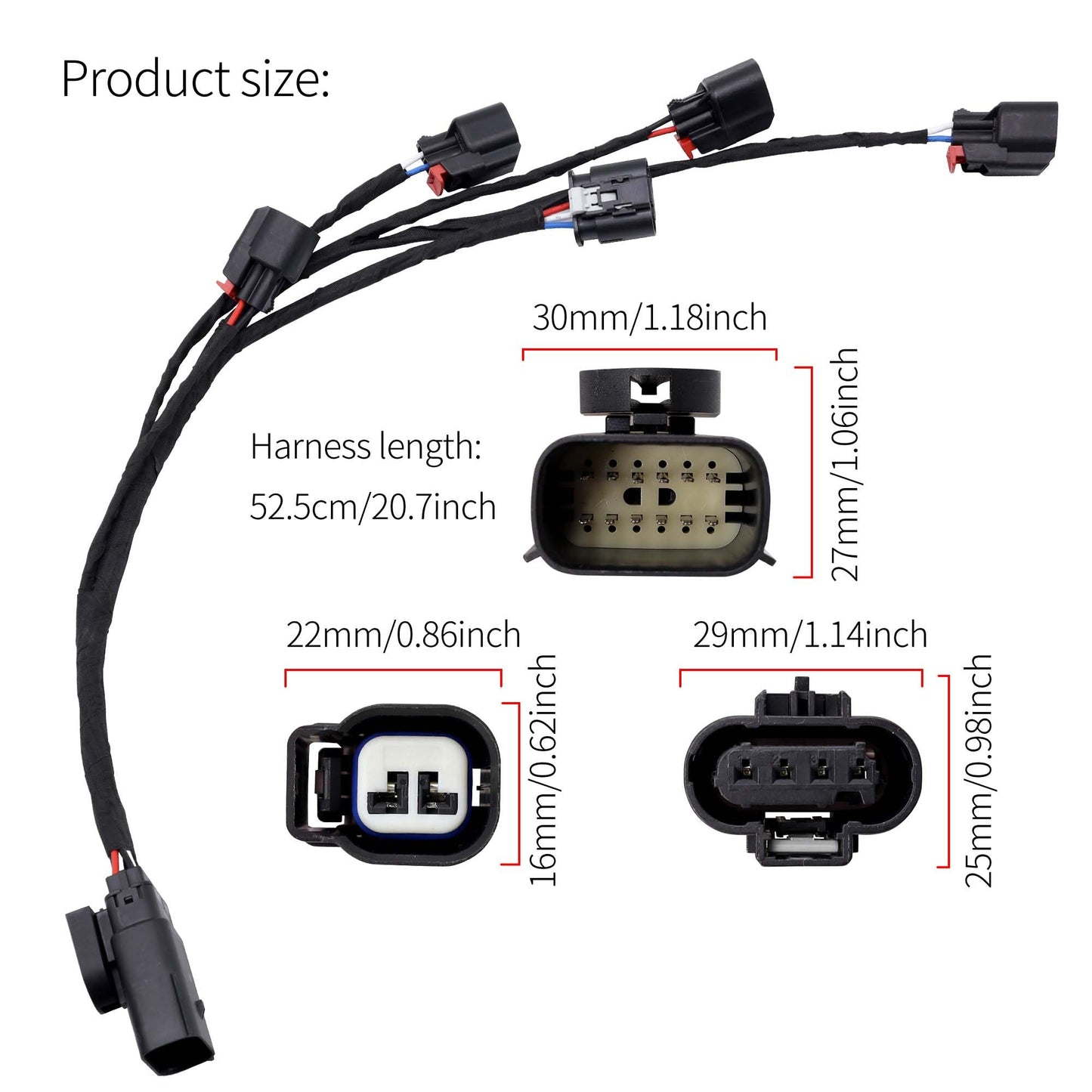 HiSport Fuel Injection Ignition Harness Compatible with GM Left & Right Hand Fuel Rail 5.3L 6.2L V8, 28329581 Replacement for GM Sierra, Yukon, Chevy Silverado, Tahoe, Suburban, Cadillac Escalade, CTS