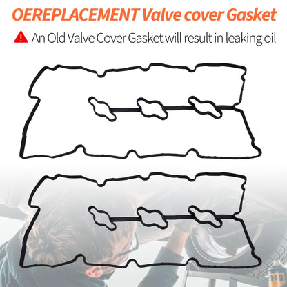 HiSport Valve Cover Gasket - Compatible with Hyundai Azera Entourage Santa Fe Sonata Veracruz Compatible with Kia Amanti Sorento 3.3L 3.8L 2006-2011 - Replace VS50750R