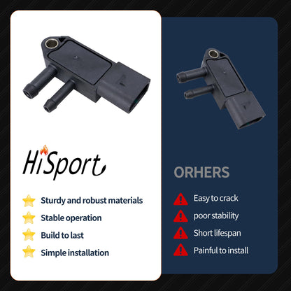 HiSport Differential Pressure Sensor 076906051B Compatible with Audi A3 VW Beetle Jetta Passat Replaces 076906051B