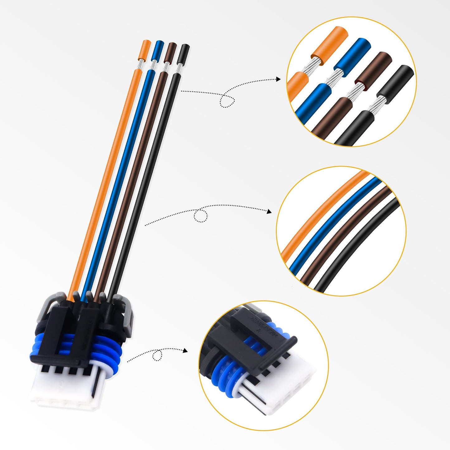 HiSport Set 8 Ignition Coil Connector Wiring Pigtail Harness Compatible with GM LS2 LS7 D581 D585 LS2 LS7 LQ4 5.3 6.0 8.1 Truck