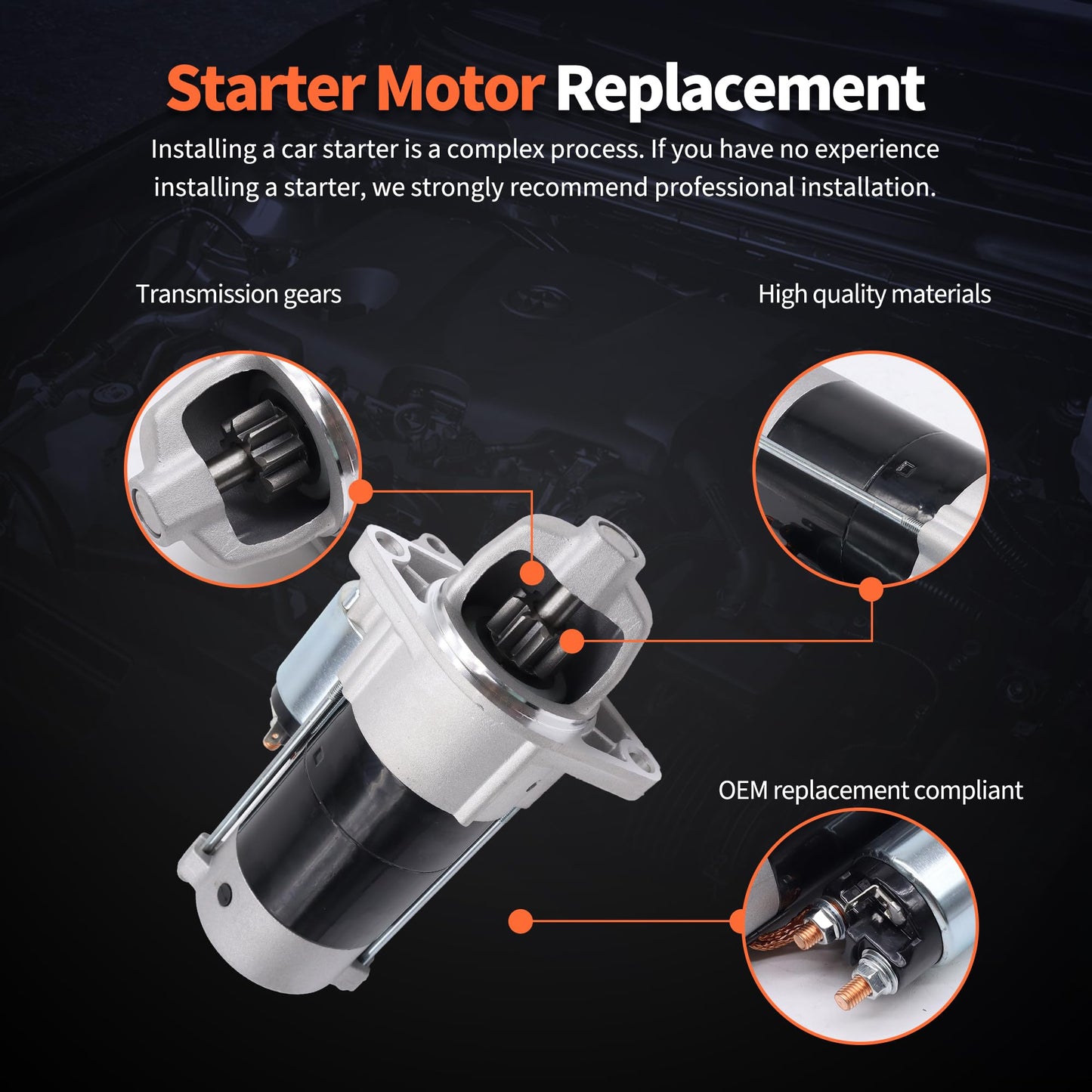 HiSport 18417 Starter Motor 1KW 12V 9-Tooth - Compatible with Kubota D782 D722 Diesel Engines 18HP 21HP 1996-2013 - Replace SND0338 67980-31151 6798031151 410-52106R 41052106R