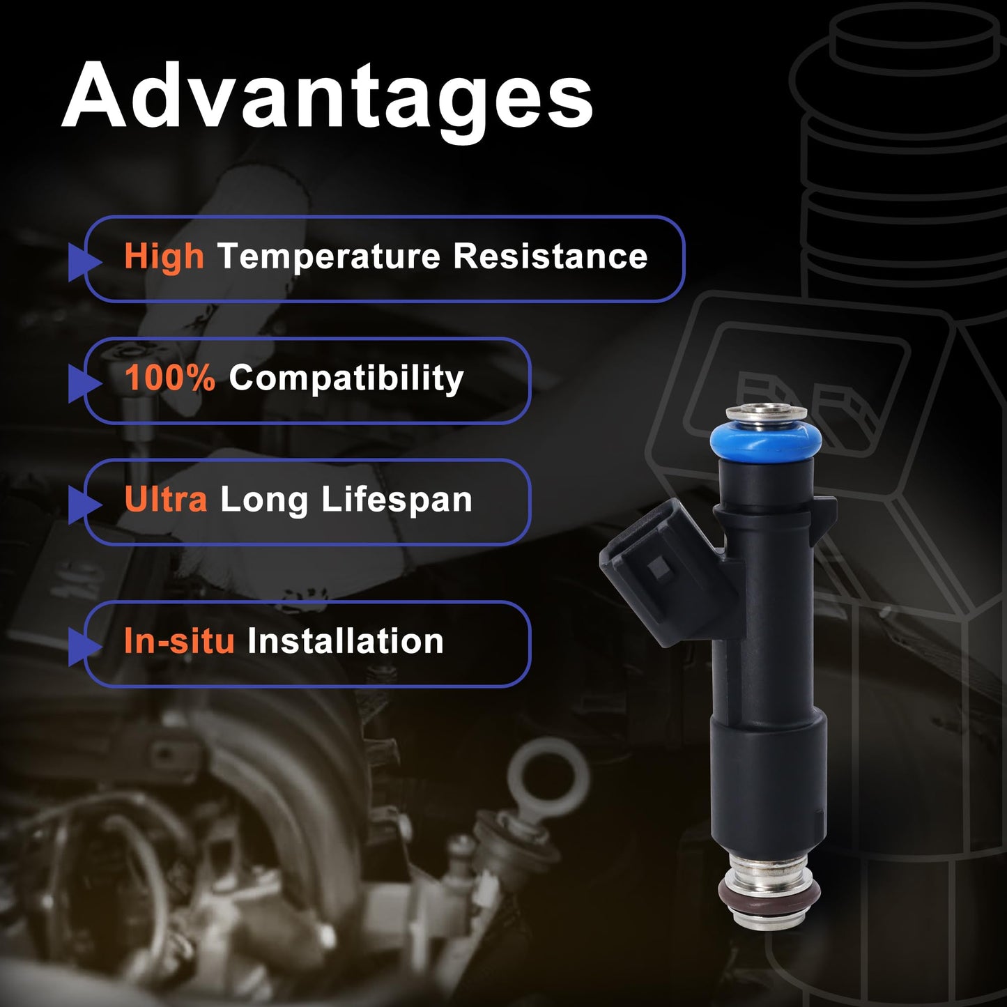 HiSport Fuel Injectors 12616382 6 PCS Compatible with Chevrolet Colorado 2WD 4WD 2009-2012,GMC Canyon 2WD 4WD 2009-2011,Hummer H3 SUV 2009-2010, H3T 2009-2010, 3.7L 2.9L