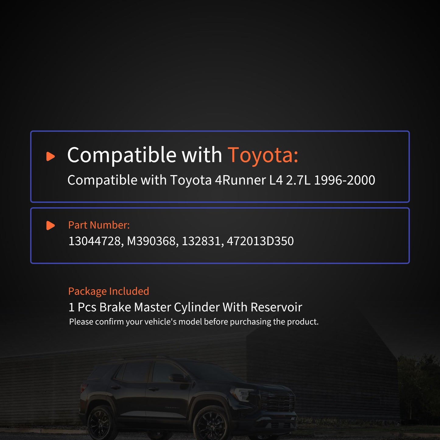 HiSport Brake Master 472013D350 Cylinder with Reservoir and Cap Compatible with Toyota 4Runner L4 2.7L 1996 1997 1998 1999 2000