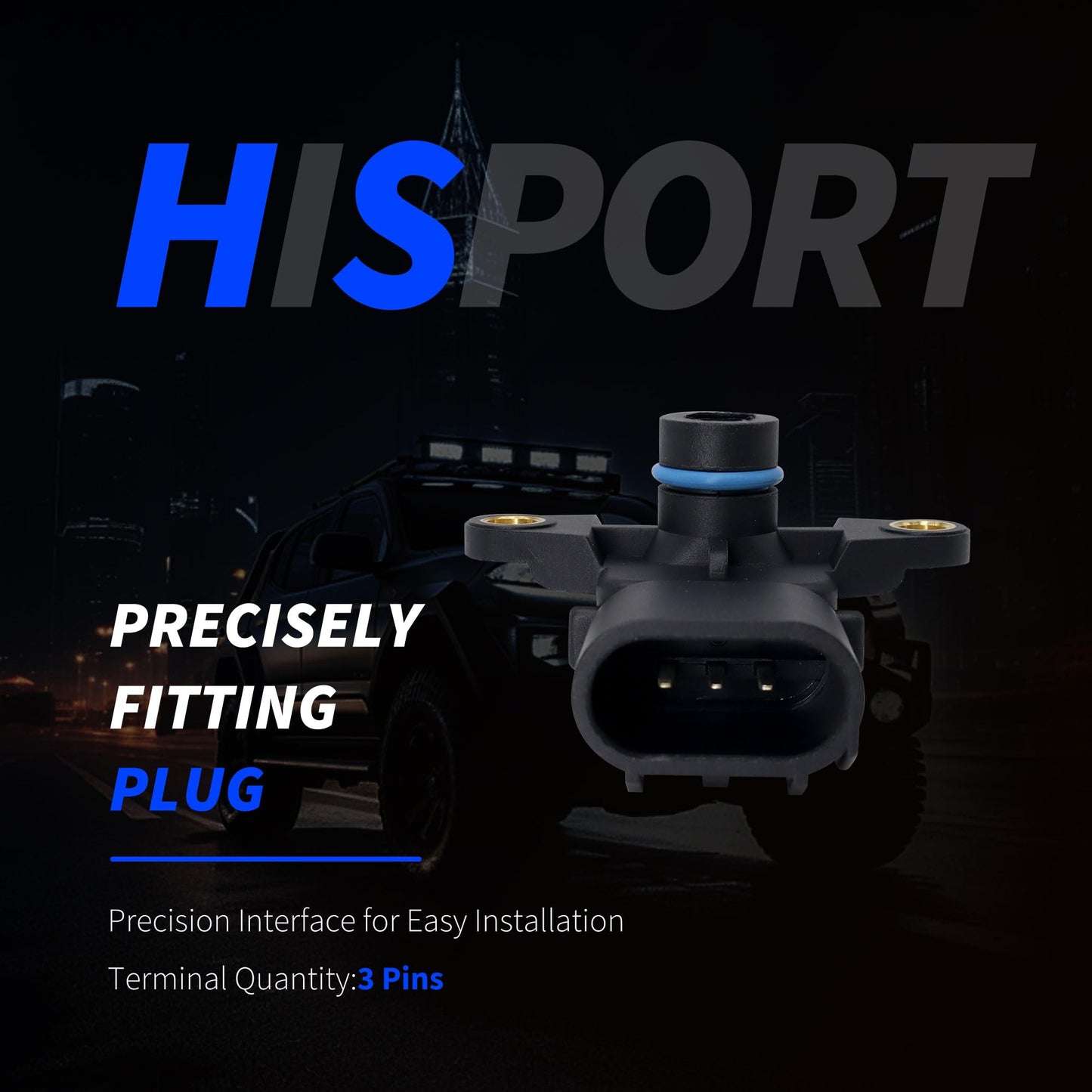 HiSport 56041018AB MAP Manifold Absolute Pressure Sensor - Compatible with Chrysler Grand Voyager Dodge Caravan Dakota Jeep Grand Cherokee Liberty Replaces 68002763AA 216519