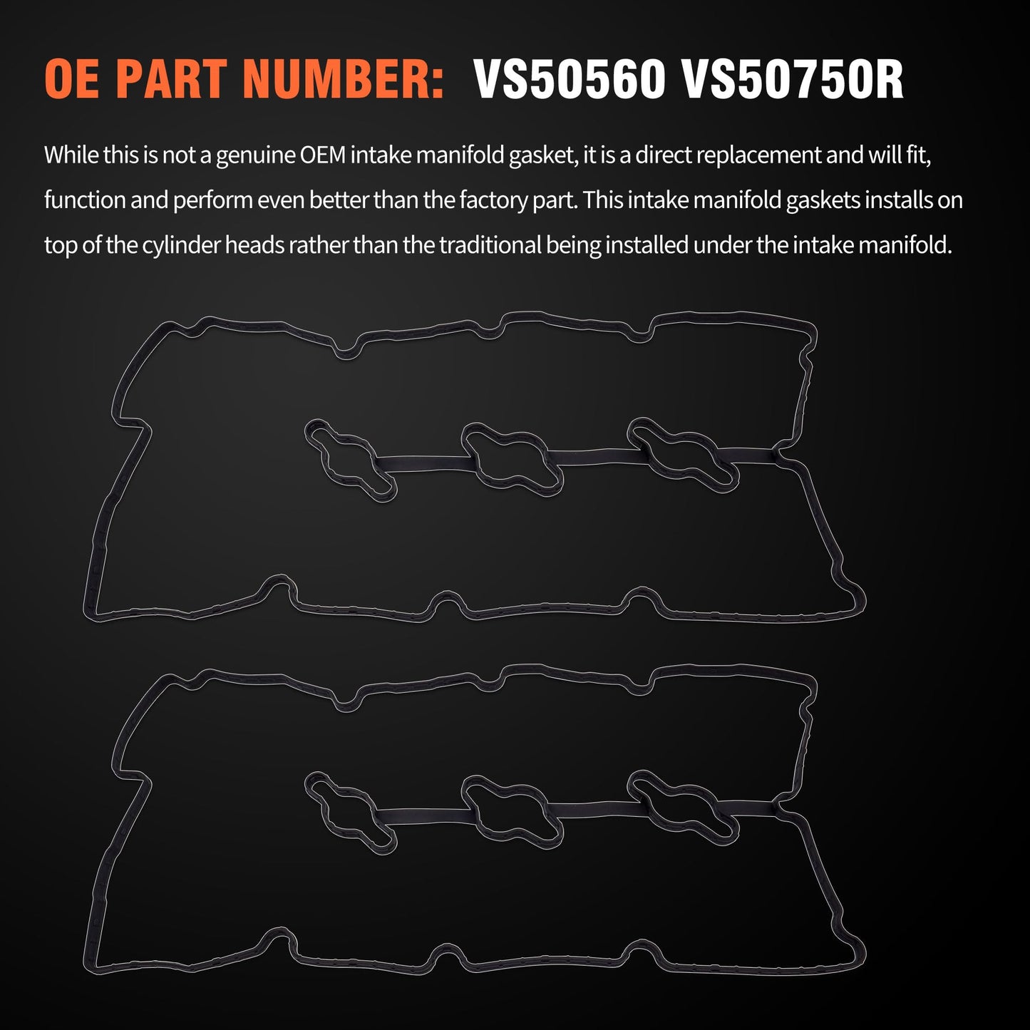 HiSport Valve Cover Gasket - Compatible with Hyundai Azera Entourage Santa Fe Sonata Veracruz Compatible with Kia Amanti Sorento 3.3L 3.8L 2006-2011 - Replace VS50750R