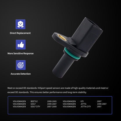 HiSport Transmission Input Speed Sensor Compatible with Volkswagen Golf 1999-2007 Beetle 1999-2005 Jetta 1999-2007 Golf City 2007-2009 Replacement for 095927321B 917-672 917672 AU0166