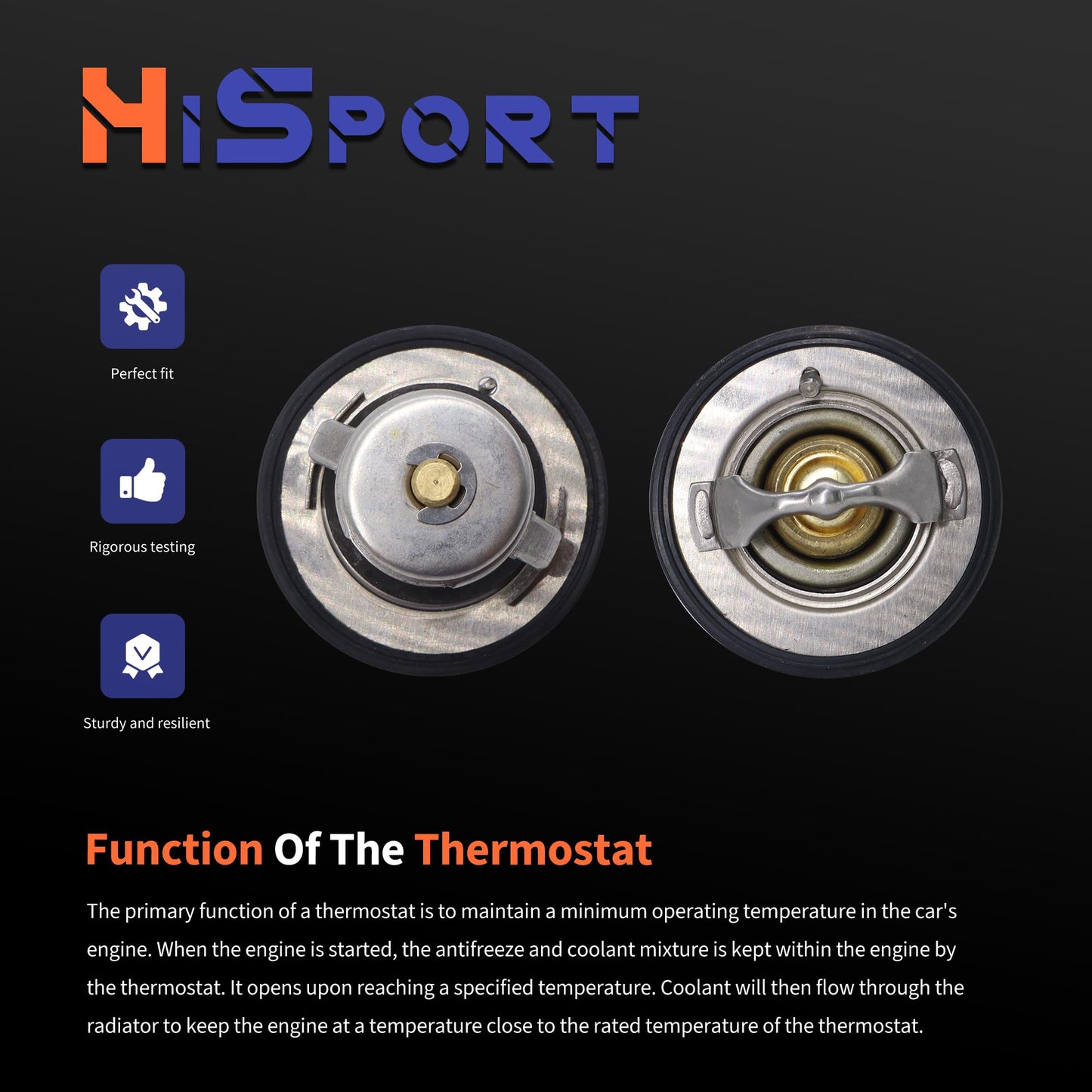 HiSport Engine Coolant Thermostat - Compatible with Scion tC xB xD | Toyota Highlander Avalon RAV4 Camry Sienna Venza Corolla Matrix Solara MR2 Spyder - Replace THT-019