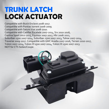 HiSport Manual Trunk Latch Lock Actuator 4-Pin 931-299 Compatible with Buick Cadillac Chevy GMC Pontiac & Saturn Vehicles, for Models Without Power Liftgate