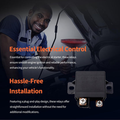 HiSport 75A 12V SPST-NO High Current Power Relay with Bifurcated Contacts Replacement for V23232-D0001-X001, 332002168