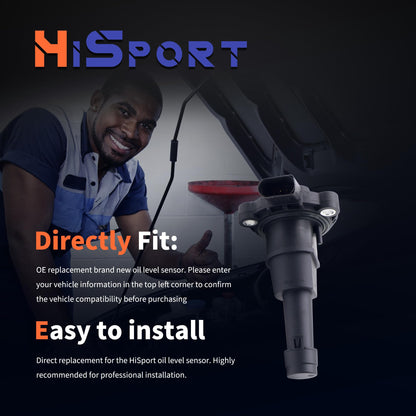HiSport Engine Oil Level Sensor 03F907660D 03F907660E Compatible with Audi A3 A4 A5 A6 A8 Q3 S3 S8 Tt, Replacement for Volkswagen Arteon Atlas Beetle Golf Gti Jetta Passat Tiguan