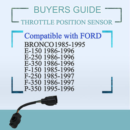 HiSport TPS Throttle Position Sensor E5TZ9B989B E4AF9B989AA Compatible with Ford Bronco 1985-1995, Econoline E-150 E-250 E-350 F-150 F-250 F-350