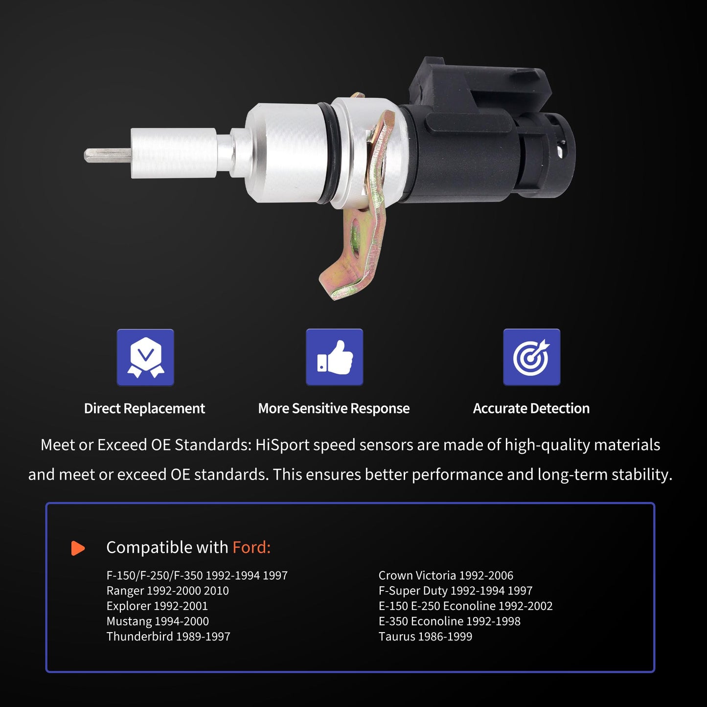HiSport Speed Sensor 917-612 Compatible with Ford F-150, F-250, F-350, F-Super Duty, Explorer, Mustang, Taurus, E-150 Econoline, Ranger & Lincoln Continental & Mazda & Mercury
