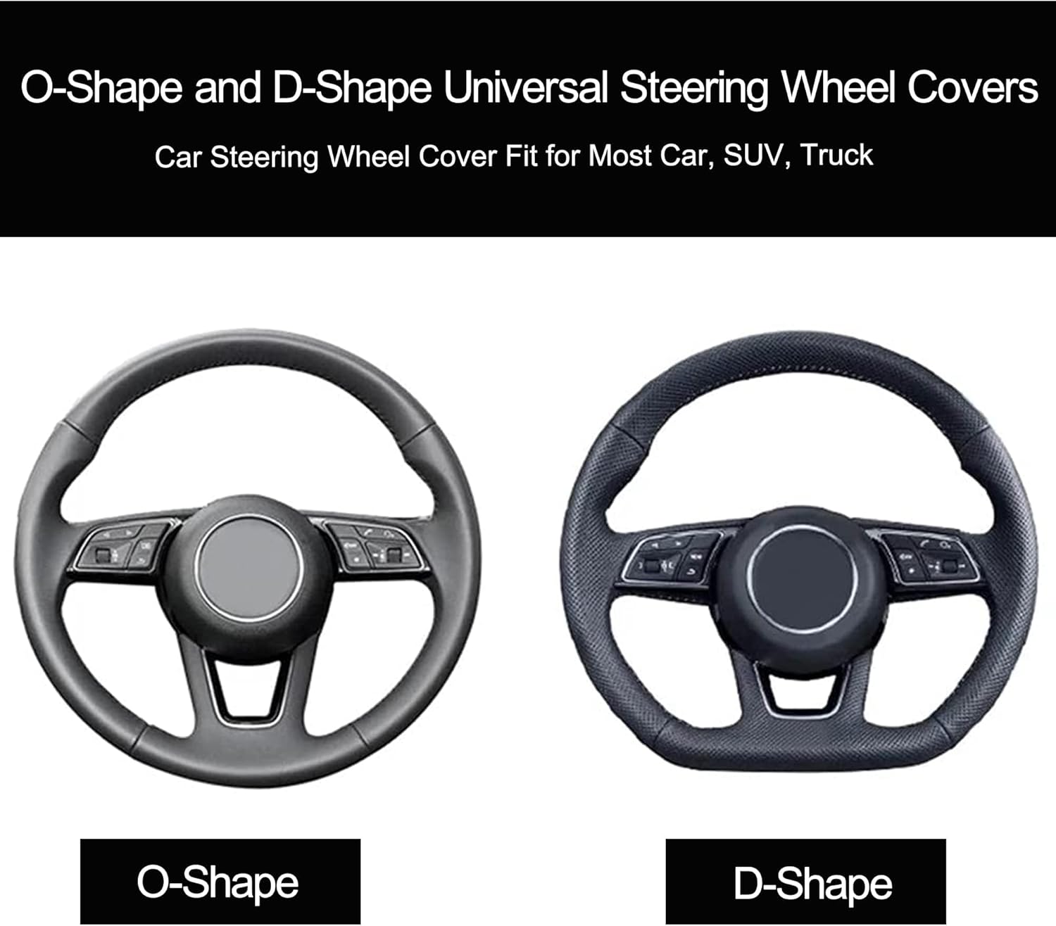 HISports Car Steering Wheel Cover Universal Carbon Fiber Anti-skid Segmented Car Wheel Cover Protector Comfortable Steering Wheel Covers Accessories for Most Vehicles Auto Truck SUV Van