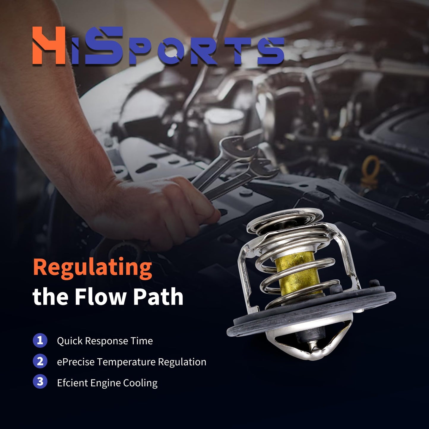 HiSport Thermostat Assembly - Compatible with Honda Civic 2006-2015 - Replace 19301-RNA-315