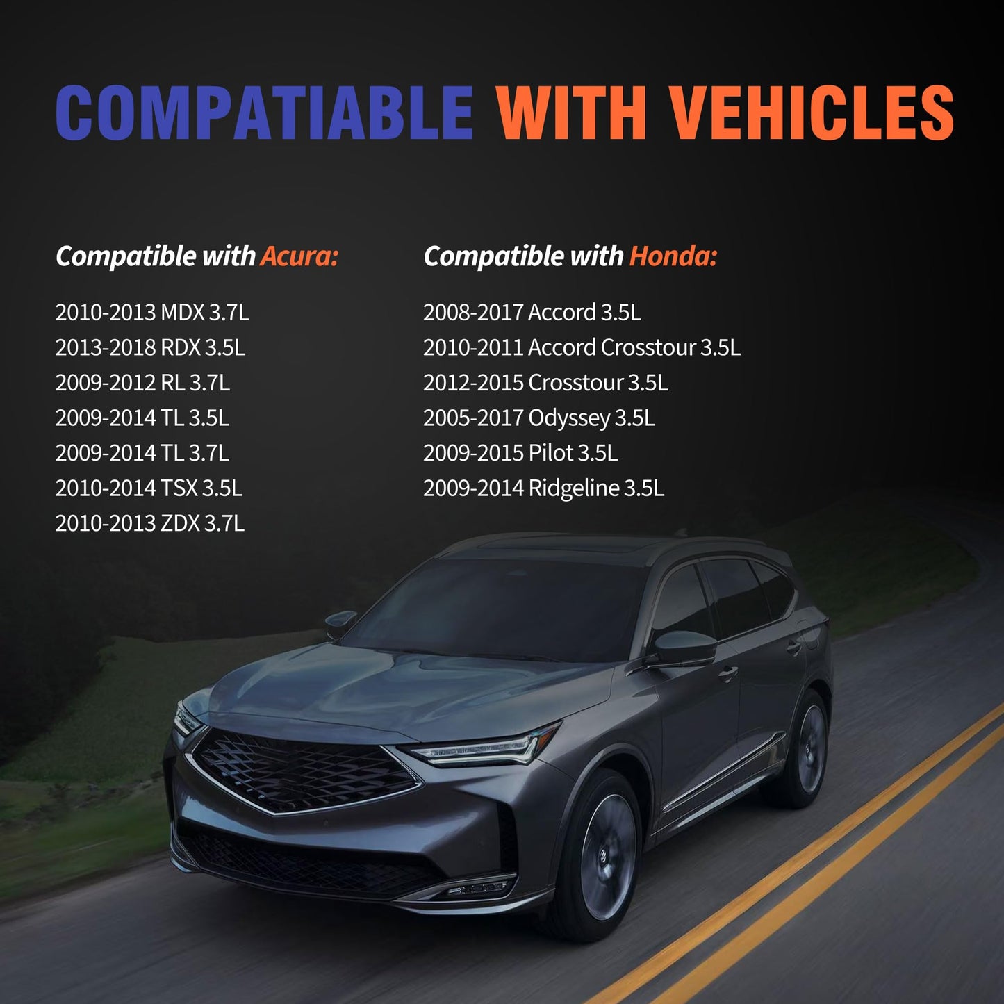 HiSport Engine Valve Cover Gasket Set - Compatible with Acura MDX RDX RL TL TSX ZDX Compatible with Honda Accord Crosstour Odyssey Pilot Ridgeline 3.5L 3.7L 2005-2018 - Replace VS50773R