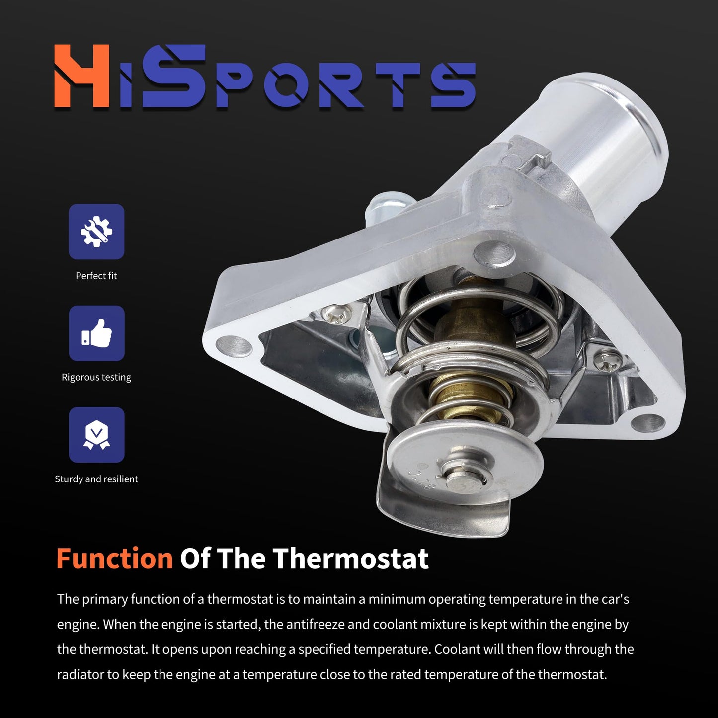 HiSport Thermostat Assembly - Compatible with Infiniti M35 FX35 G35 M45 QX4 Q45 | Nissan NV1500 NV2500 NV3500 Frontier Pathfinder Xterra 350Z | Suzuki Equator - Replace 21200-31U1B