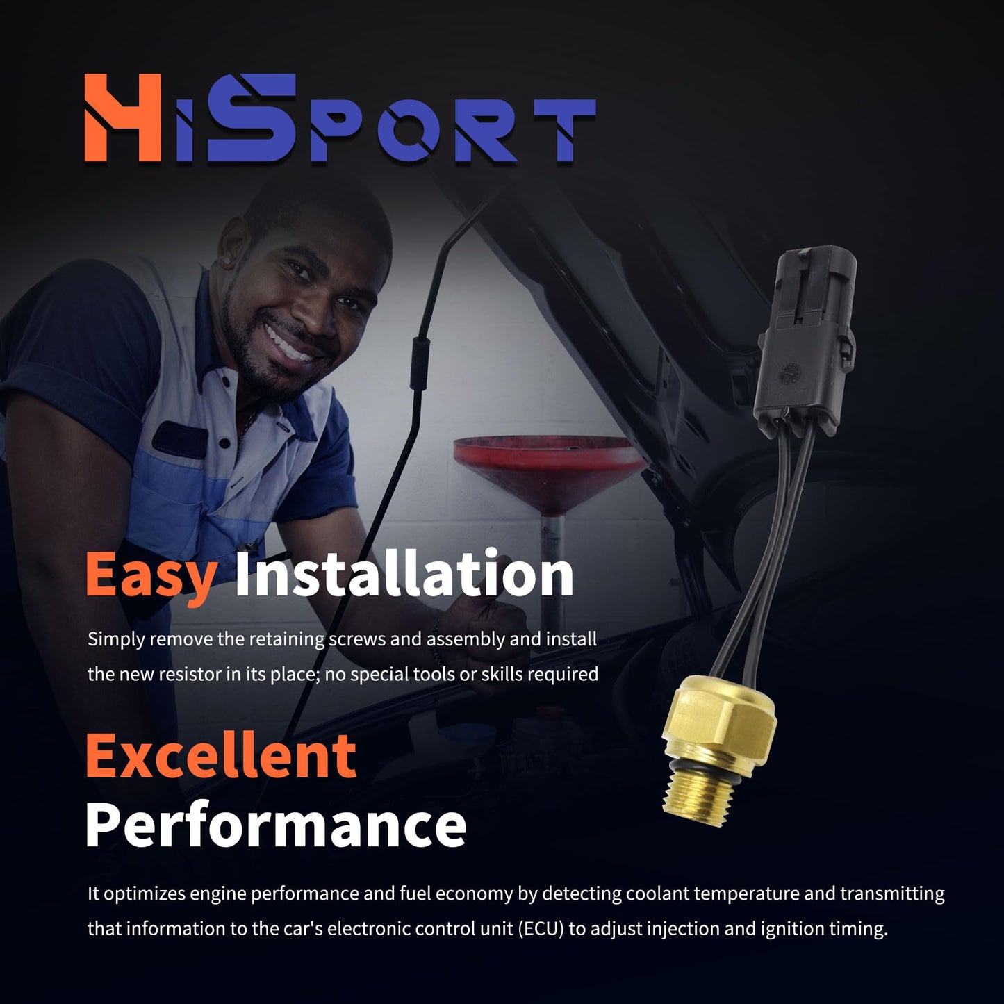 HiSport Temperature Sensor Switch RE503242 - Compatible with John Deere 240 250 260 270 280 210LE 324H 344H 410E 485E 486E 488E 540G 548G 640G 648G 690ELC 740G 748G 5103 5105 5203 5205 5210 5220