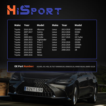 HiSport 931-405 Rear Left Door Latch Lock Actuator Compatible with Toyota Lexus ES300h ES350 GX460 GS200t GS450h Scion xB 4Runner Camry Corolla Highlander Prius RAV4 Replaces 6906006100 69060-33120