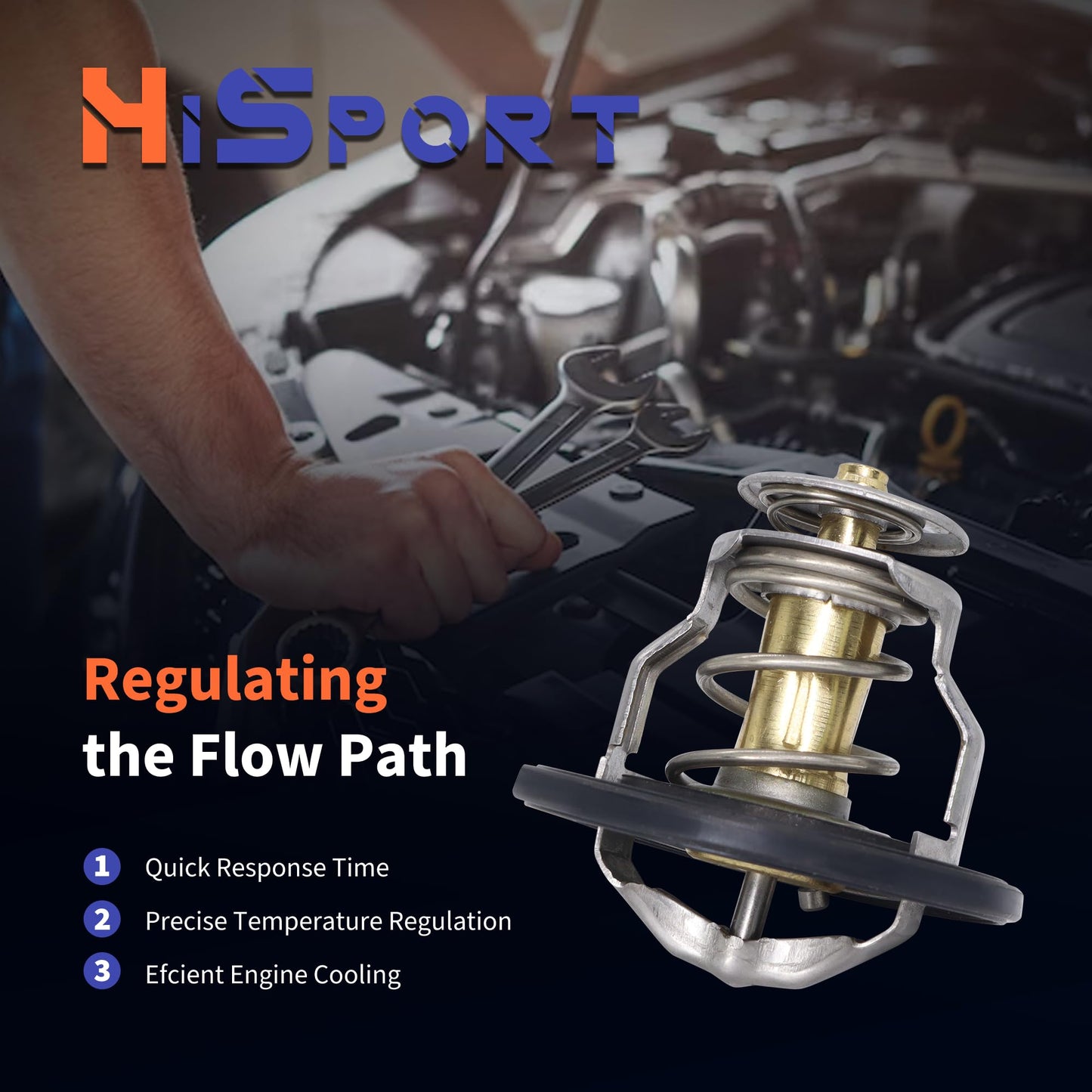 HiSport Engine Coolant Thermostat - Compatible with Scion tC xB xD | Toyota Highlander Avalon RAV4 Camry Sienna Venza Corolla Matrix Solara MR2 Spyder - Replace THT-019