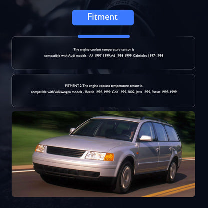 HiSport Engine Coolant Temperature Sensor - Compatible with Audi Volkswagen Replaces 078919501B 059919501 4A0919501A