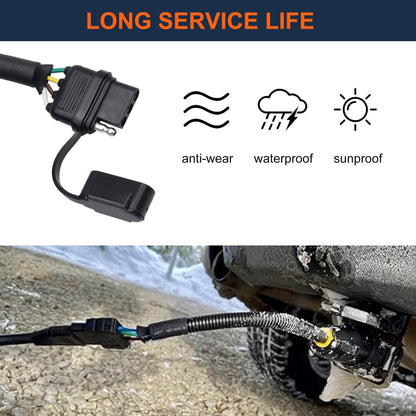 HiSport 7 Way Blade to 4 Way Flat Trailer Adapter Rv Trailer Connector Used in Most Vehicles Including Caravan and RVs