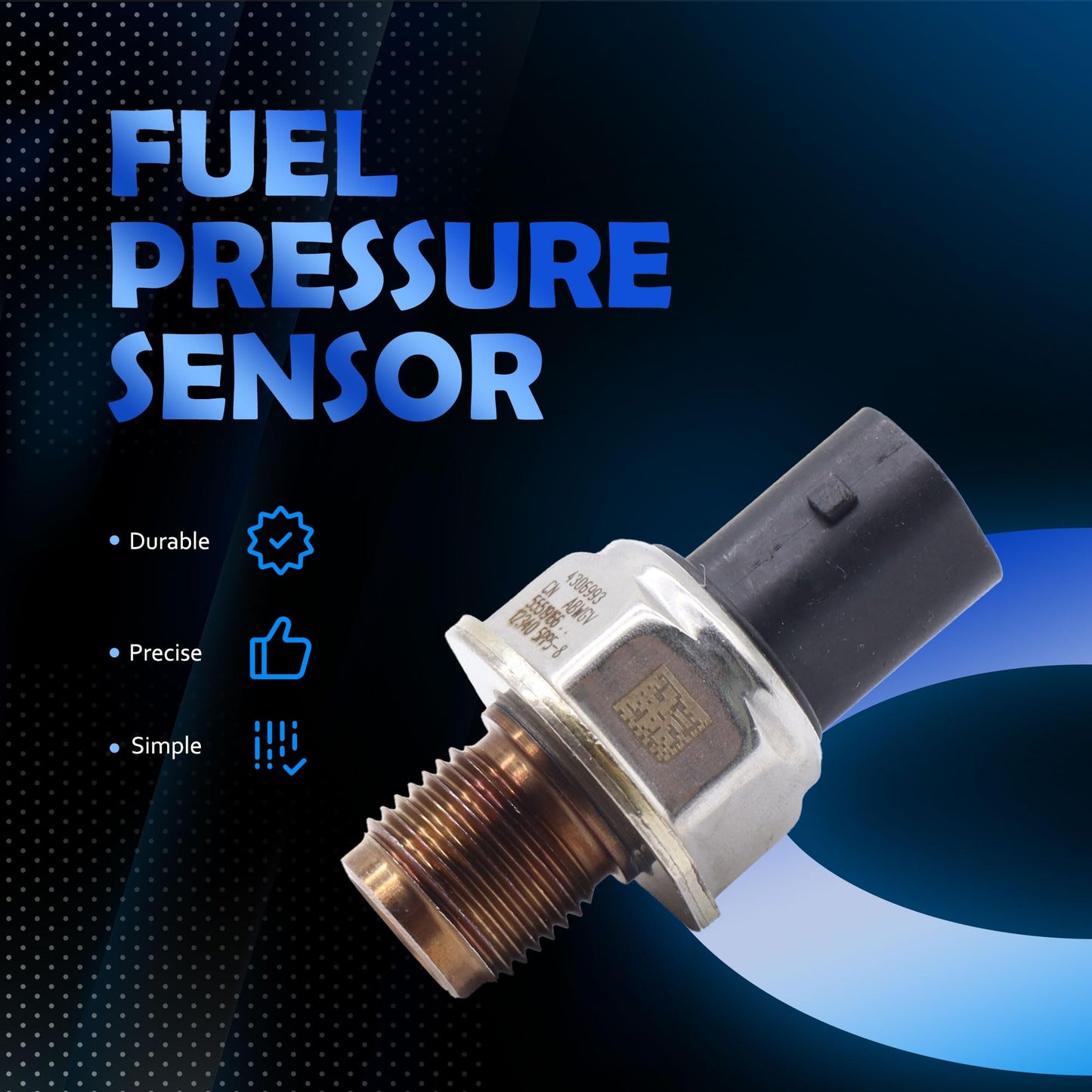 HiSport Fuel Rail Pressure Sensor - Compatible with RAM 2500 3500 2013-2015 6.7L - Replace 68210175AA