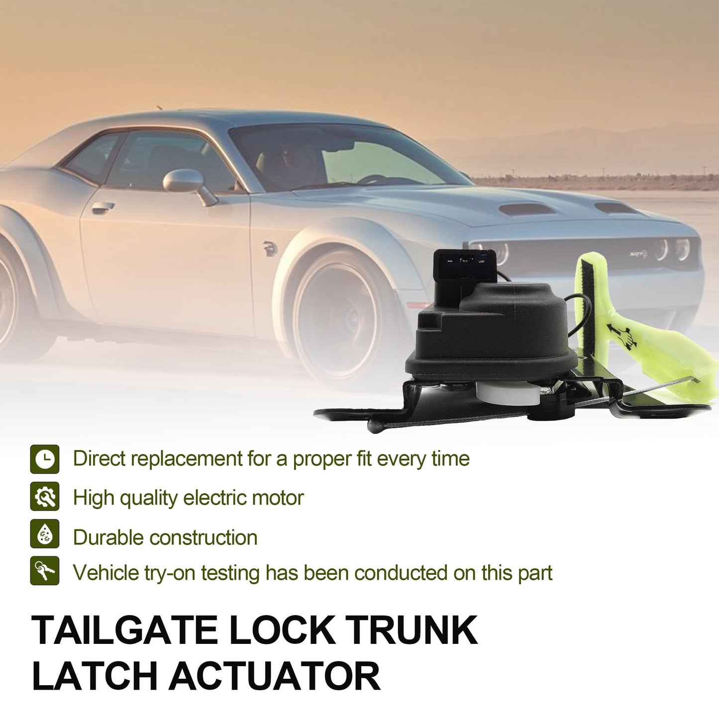 HiSport Rear Tailgate Lock Trunk Latch Actuator Replacement for Chrysler 200 300 2005-2018 Replace 931714, 5056244AA, 5056244AB