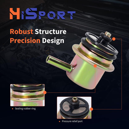 HiSport Fuel Injection Pressure Regulator - Kit with Clip and Snap Ring Replacecment for Buick for Cadillac for Chevrolet for GMC, 3.8BAR, Replaces 19236428, 2173299