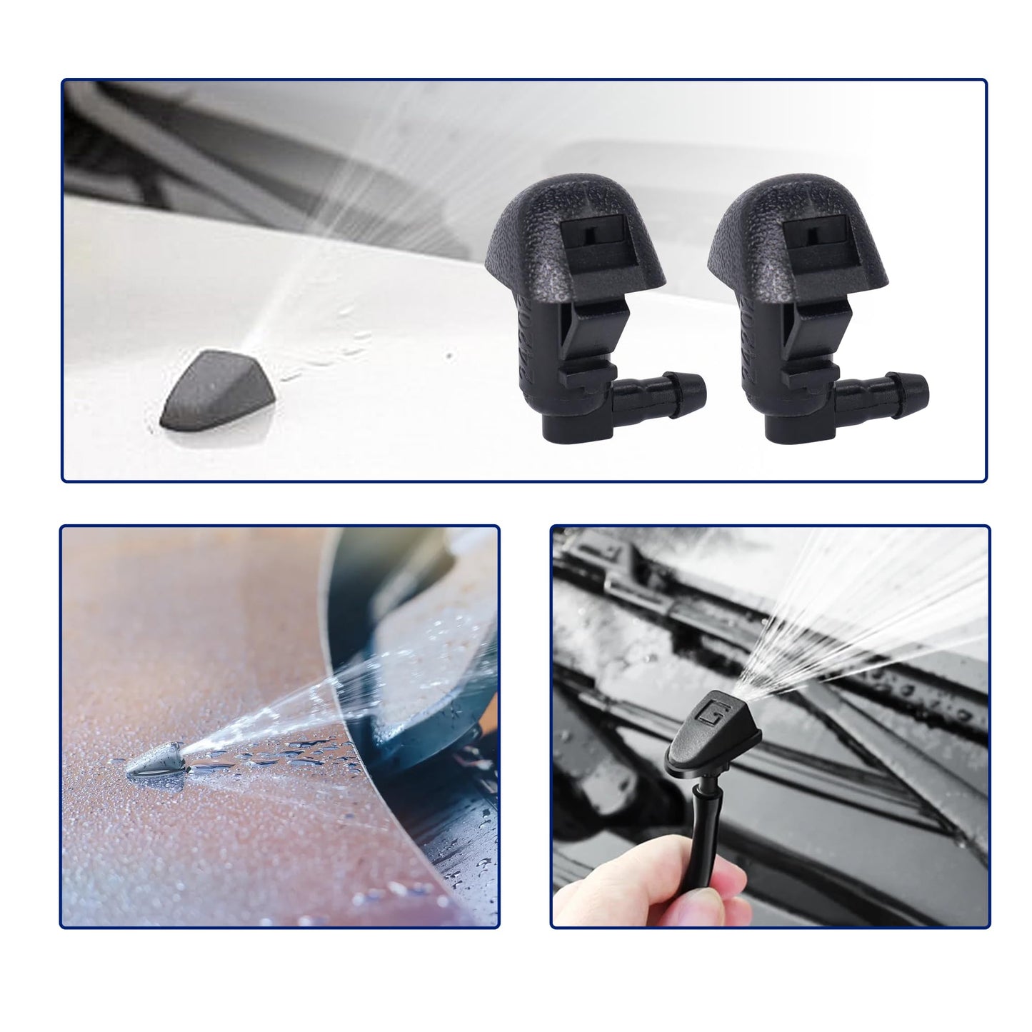 HiSport 76810-TK8-A01 Windshield Sprinkler Wiper Nozzle - Compatible with Honda Odyssey 2011 2012 2013 2014 2015 2016 2017 - (Two Side)