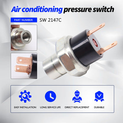 HiSport HVAC Pressure Switch - Compatible with Audi 4000 5000 Quattro Buick Century Electra Chevrolet Tracker Camaro Replaces SW 2147C