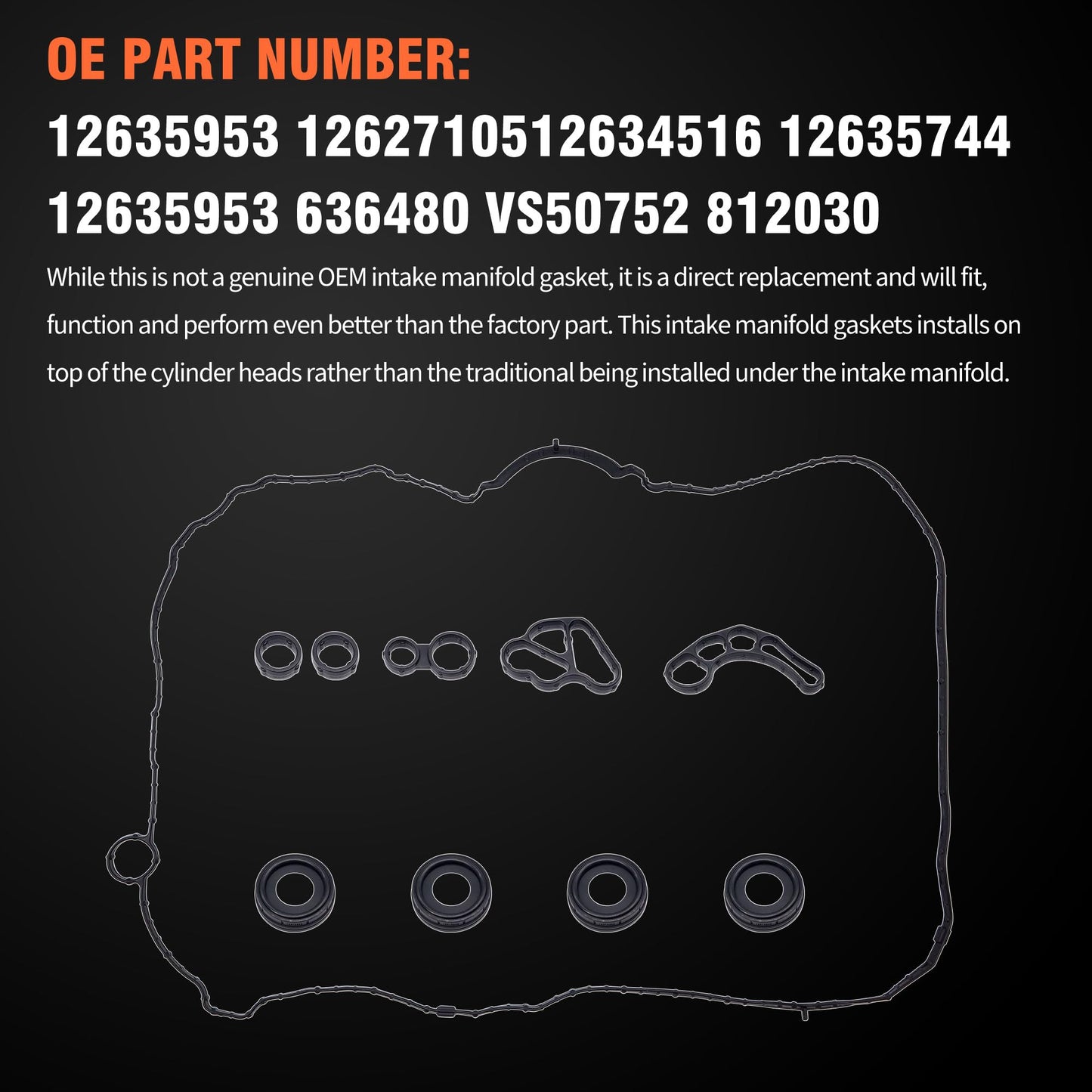 HiSport Valve Cover Gasket Seal - Compatible with Buick Envision Regal TourX Cadillac ATS CT6 CTS Chevy Camaro Malibu Limited Traverse GMC Acadia Canyon 2.0L 2.5L 2013-2018 - Replace 12635953