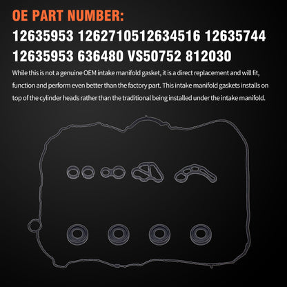 HiSport Valve Cover Gasket Seal - Compatible with Buick Envision Regal TourX Cadillac ATS CT6 CTS Chevy Camaro Malibu Limited Traverse GMC Acadia Canyon 2.0L 2.5L 2013-2018 - Replace 12635953