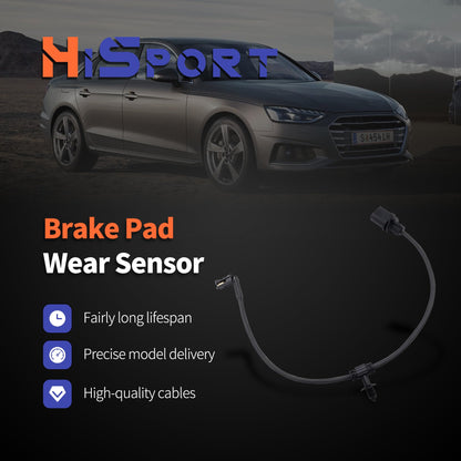 HiSport 2PC Rear Brake Pad Wear Sensor - Compatible with Audi A4 A4 allroad A4 Quattro A5 A5 Quattro A5 Sportback A8 Quattro Q7 Q8 RS Q8 RS5 RS5 Sportback RS6 Avant RS7 S4 S5 - Replace 8W0615121E