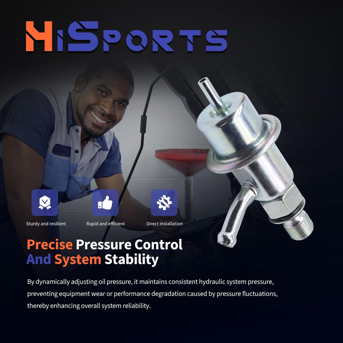 HiSport Fuel Injection Pressure Regulator Replacement for Toyota Pickup for Volkswagen Eos Jetta for Audi A3, 3.0bar,Replaces PR4134