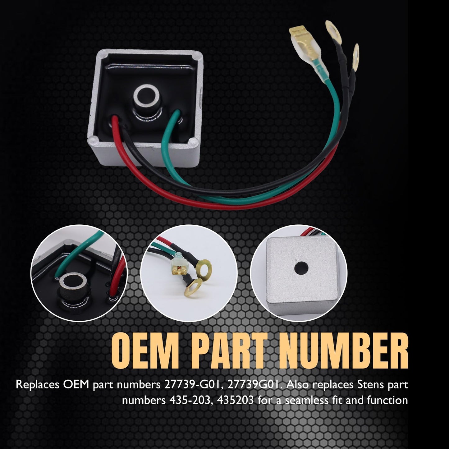 HiSport 435-203 Voltage Regulator Compatible with EZ Go Express L4, Express L6, Express S4, Express S6, RXV Electric 2014, RXV Gas, TXT Electric, TXT Gas, Terrain 250 1000 1500