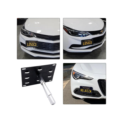 HiSport No Drill Front Bumper Tow Hook License Plate Mounting Bracket Adapter Kit Compatible with Infiniti G35 G37 Q60 2008-2015, Infiniti Q50 2014-up, Nissan GT-R 2007-2018 & Nissan 370Z 2013-2018