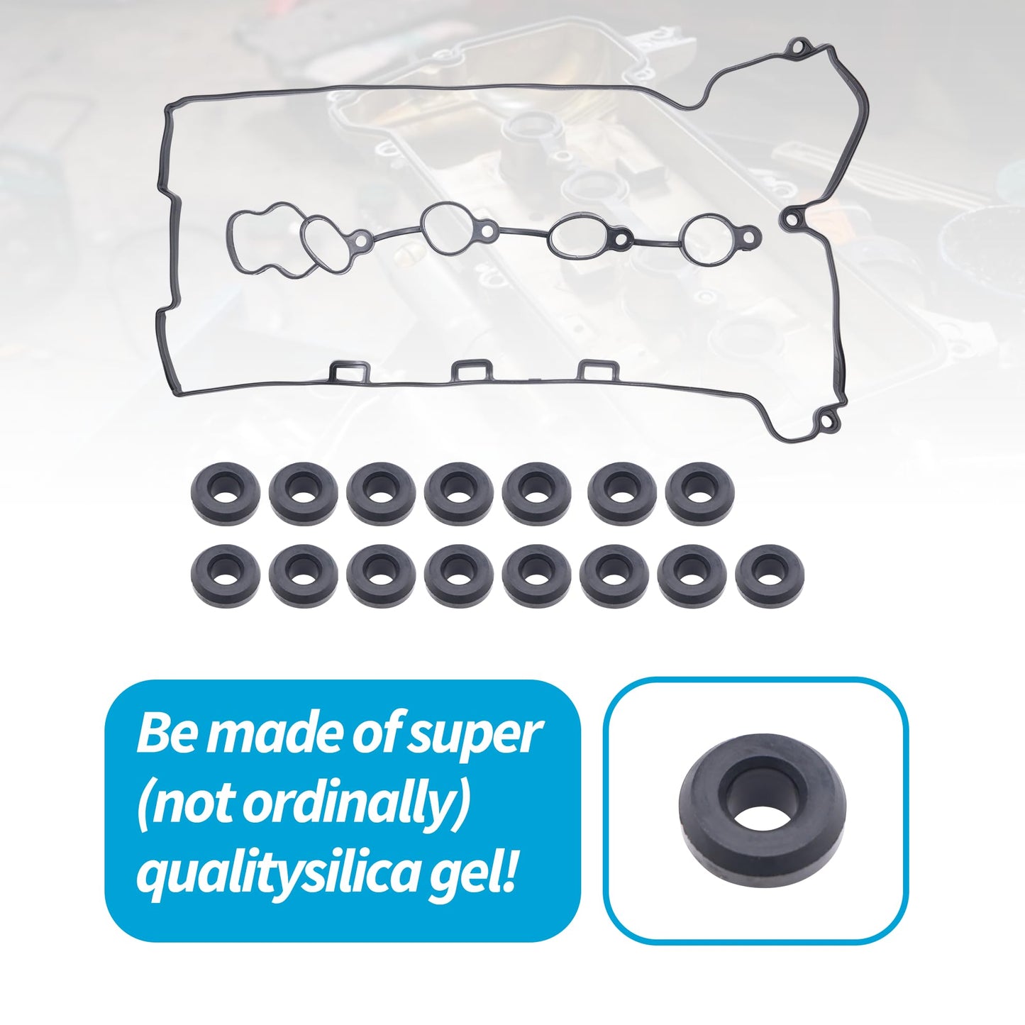 HiSport VS50769R Engine Valve Cover Gasket - Compatible with Chevy Cobalt HHR Malibu 2006-2012 Pontiac G5 G6 Pursuit Solstice 2006-2010 Saturn Aura Ion Sky Vue 2006-2010 - Replace 12598014