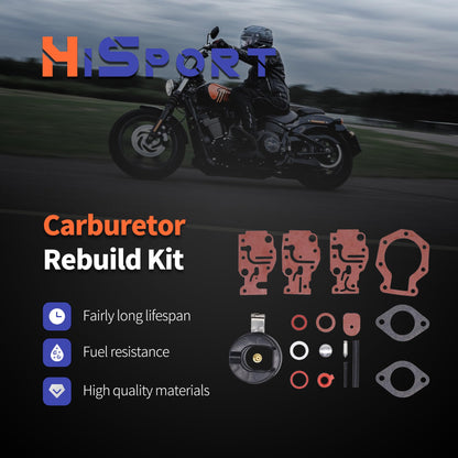 HiSport Carburetor Carb Repair Kit 439073 431897 18-7219 Replacement for Johnson Evinrude 6hp 8hp 9.9hp 15hp 20hp