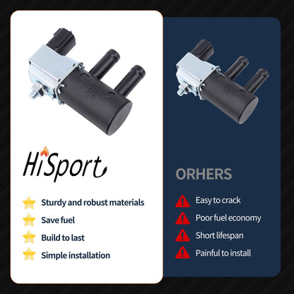 HiSport Evap Vapor Canister Purge Solenoid Control Valve 14930-1KC0A - Compatible with NISSAN JUKE NOTE SENTRA VERSA - replaces 149301KC0A 149301KC1A