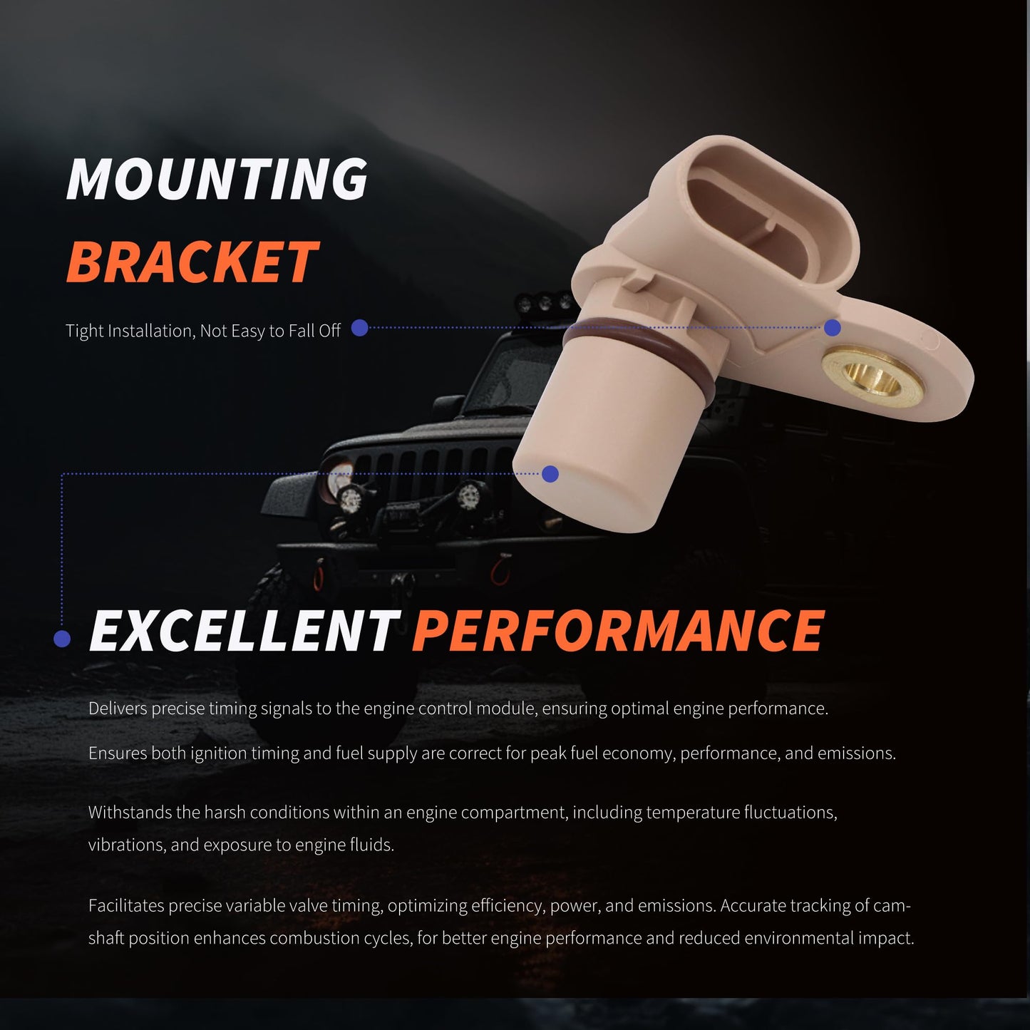 HiSport 12591720 Engine Camshaft Position Sensor - Compatible with Chevy Express 1500/2500/3500/4500 Silverado 1500/2500 HD/3500 HD Tahoe SSR 2004-2016 4.8L 5.3L 6.0L 6.2L 6.6L 7.0L 8.1L