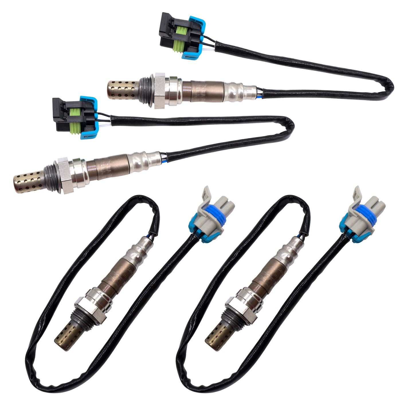 HiSport Oxygen O2 Sensor 2344669 2344407 - Compatible with Cadillac Escalade Chevy Camaro Caprice Corvette Silverado SS Suburban GMC Sierra Yukon Hummer H2 4PCS Upstream Downstream Sensors