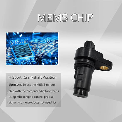 HiSport 12588992 2PCS Crankshaft Position Sensor Compatible with Buick Lacrosse Regal Verano, Chevrolet Chevy Captiva Cobalt Equinox HHR Impala, GMC Terrain, Pontiac G5, Saturn Aura
