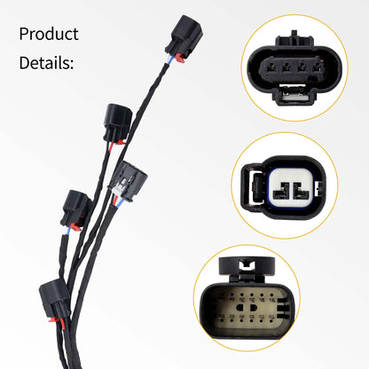 HiSport Fuel Injection Ignition Harness Compatible with GM Left & Right Hand Fuel Rail 5.3L 6.2L V8, 28329581 Replacement for GM Sierra, Yukon, Chevy Silverado, Tahoe, Suburban, Cadillac Escalade, CTS
