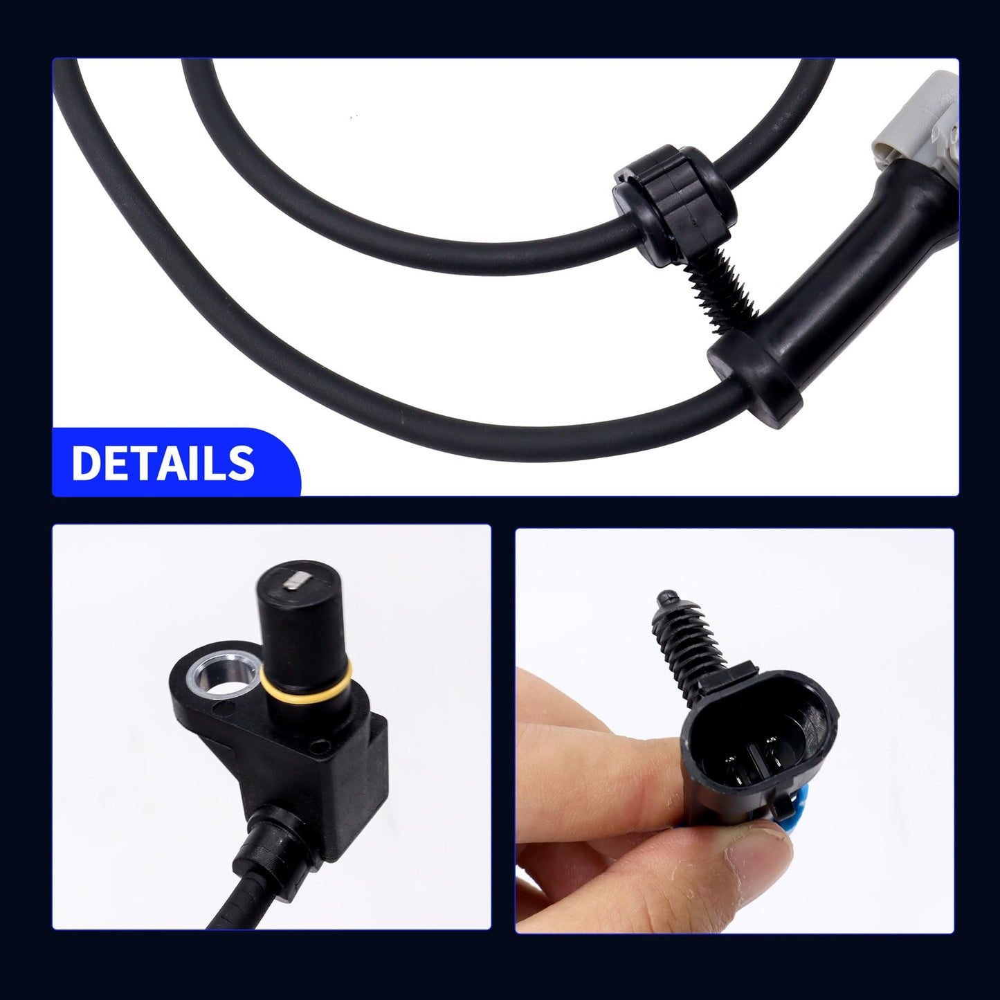 HiSport Front Left or Right ABS Speed Sensor Compatible with Chevrolet Silverado 1500 2500 HD 2000-2006 Replaces 84356645 15991986