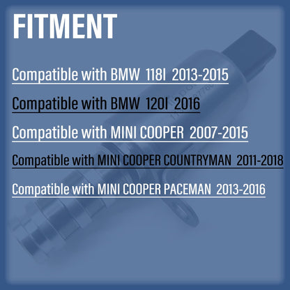 HiSport Variable Valve Timing Solenoid VVT Compatible with BMW 118i 2012, Mini Cooper 2004, 2005, 2006, 2007, 2008, 2009, 2010, 2011, 2012, 2013-2015 Countryman 2011-2019 Replaces 11367587760