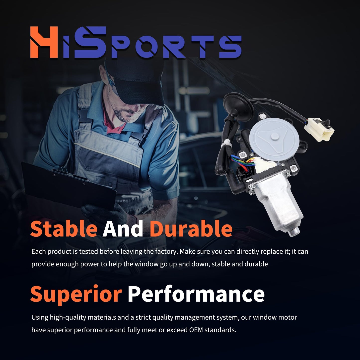 HiSport Front Left Driver Side Power Window Lift Motor - Compatible with Infiniti G35 2003-2007 Nissan 350Z 2003-2009 Replaces 80731CD000 80731CD001 80731CD00A