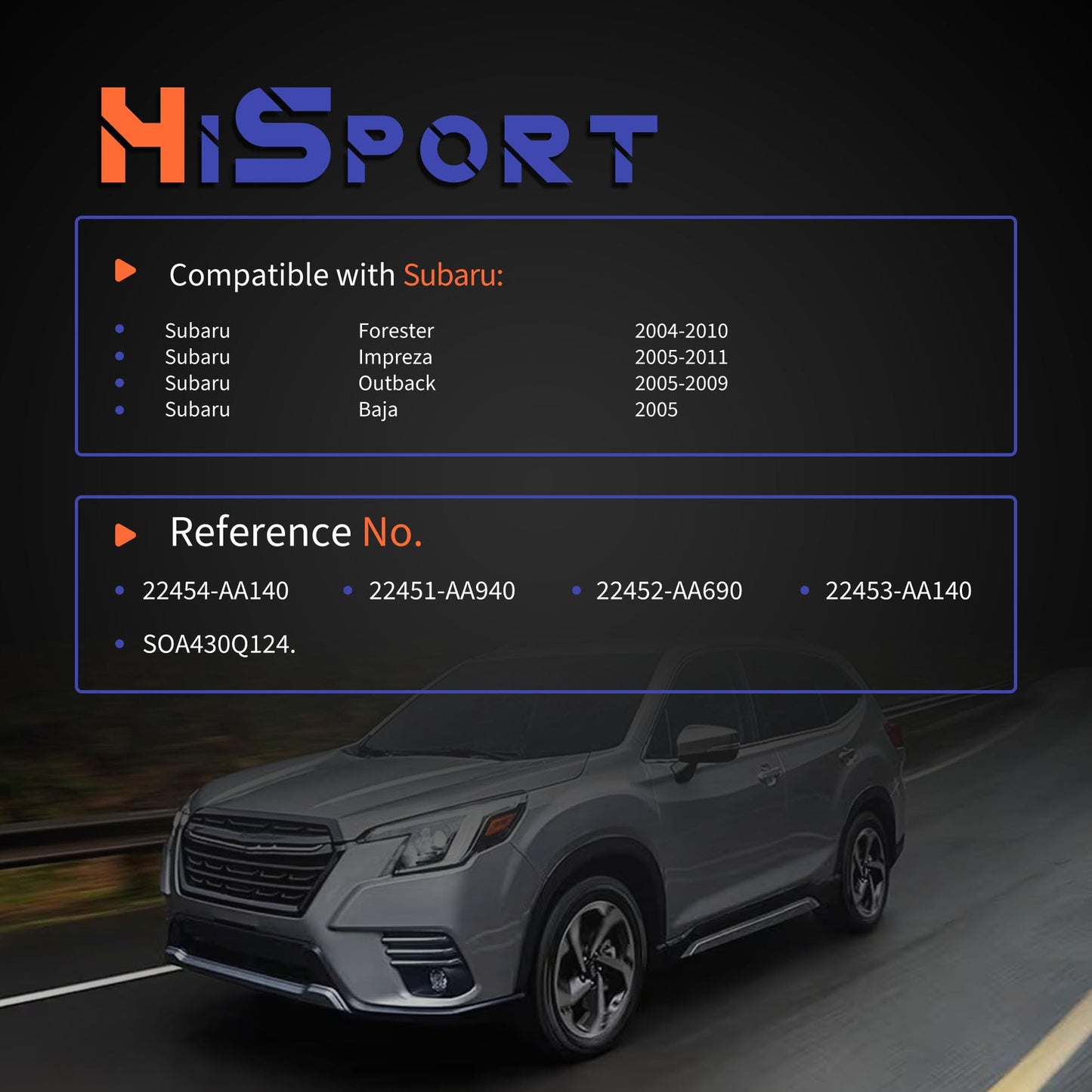 HiSport Car Spark Plug Coil Wires Ignition Coil Harness Cable Compatible with Subaru Forester Impreza Legacy 2004-2011, 22454-AA140 22451-AA940, Pack of 4